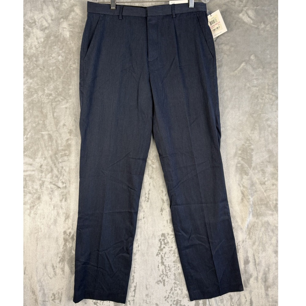 Y2K Calvin Klein Men's Straight Fit‎ Dress Pants Blue Nights Size 32W 32L NWT